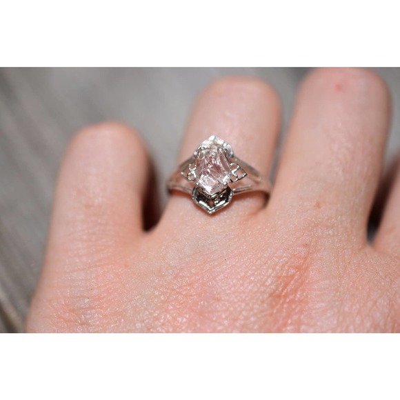 Art Deco Ring Raw Diamond Ring Rough Diamond Ring promise anniversary gi… - Picture 1 of 5